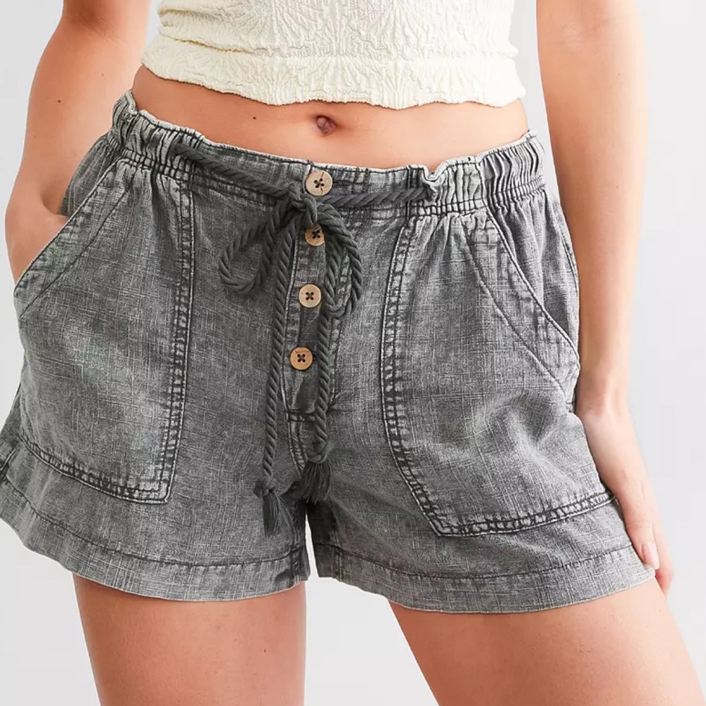 Free People Gray High Waist Shorts